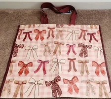 Marshalls- Cute Beautiful Bows - Large Reusable Shopping Tote Eco Bag