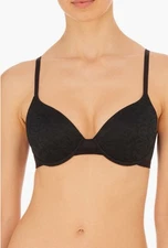 Natori 30DDD Bra Black Sheer Illusion Contour Underwire 721322 NEW $66