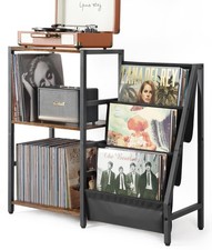 Bikoney Record Player Stand, Turntable Stand with 3-Tier Vinyl Record Storage...