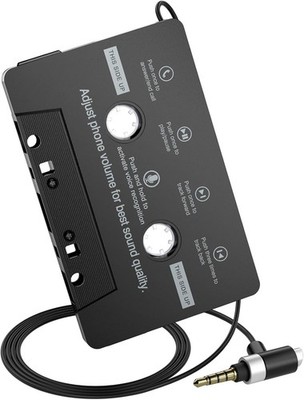 Car Cassette Audio Adapter with Hands-Free Calling Microphone, Universal Cassett