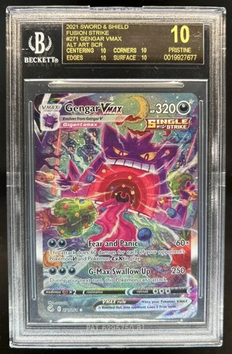 2021 Pokemon SWSH Fusion Strike Gengar VMAX #271/264 BGS 10 Black Label
