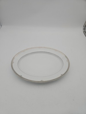 Noritake Buckingham Platinum 4347 Oval Serving Platter 14'' Fine Bone China Mint