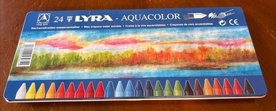 Lyra Aquacolor Set of 24 Watersoluble Artists Crayons New  Read   ️ ️