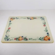 Corelle Abundance Glass Cutting Board Counter Saver NON-TEXTURIZED 12x15 Fruit