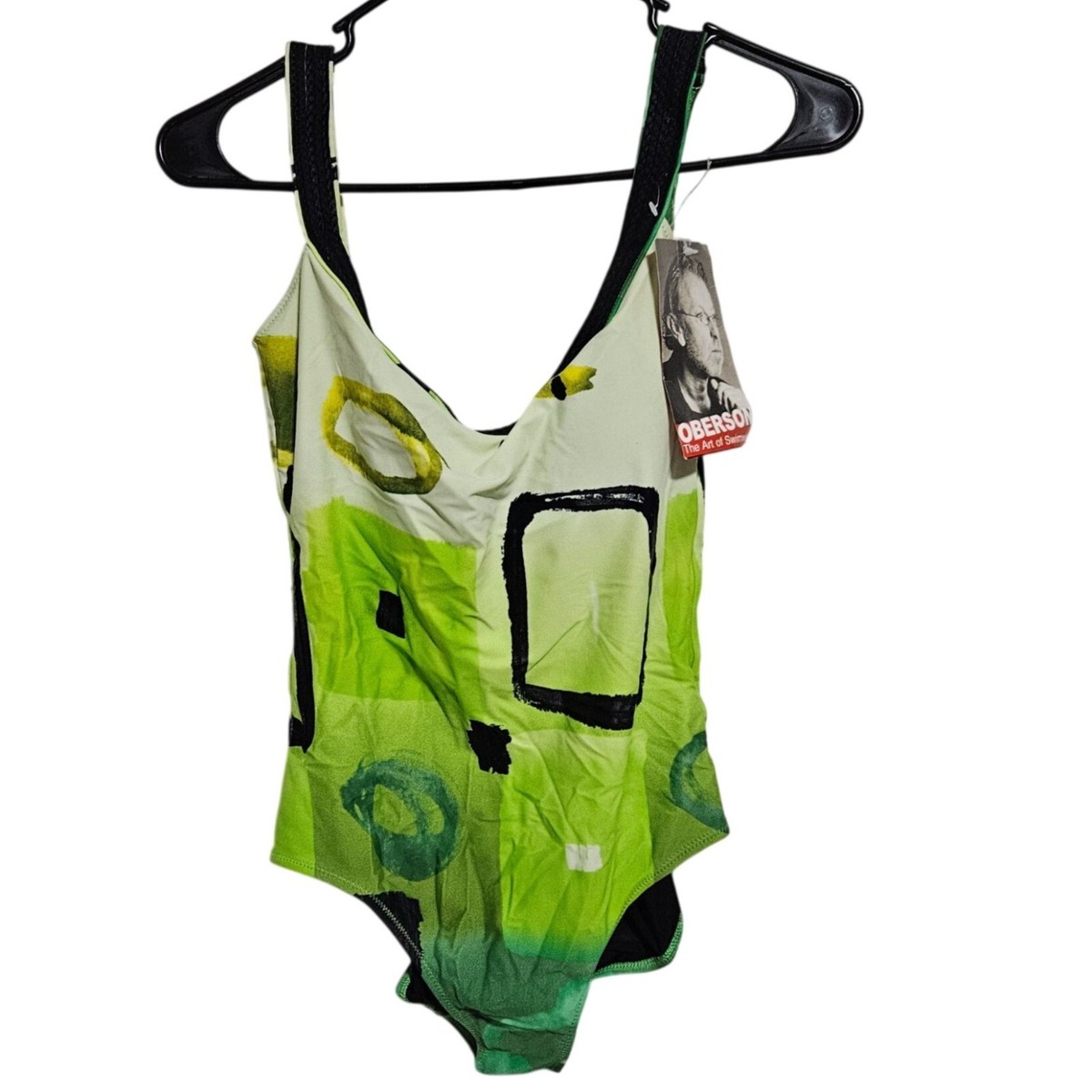 Gideon Oberson One Piece Swimsuit Mint Touch Size 14 Graphic Green