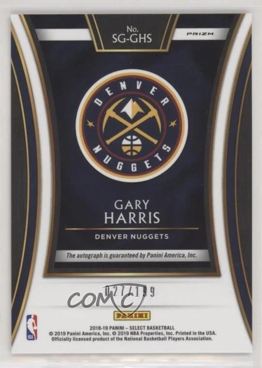 2018-19 Panini Select Signatures /199 Gary Harris #SG-GHS Auto - Image 2 of 2