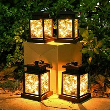 4PCS Waterproof LED Solar Power Hanging Lantern Lights Outdoor Garden Table Lamp