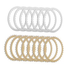 8PCS Yellow Clutch Friction Plates  7PCS Steel Friction Plate Fit for Harley