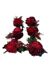 Ling's Moment 6pcs Wedding Wrist Corsage Artificial Flowers Girl/Mother wristlet