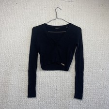 Y2K Guess Long Sleeves Girl Sz 12 Cropped Top Cardigan Goth Dark Academia Read