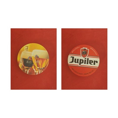 Jupiler Belgisch Bier Leffe 2 Gläser Brauerei Bierdeckel Beermat