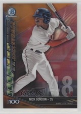 2017 Bowman Chrome Scouts Top 100 Orange Refractor 18/25 Nick Gordon #BTP-48 s3g