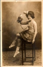 1920s RPPC C & Willis Studio Bolton Girl Theatrical Costume Vaudeville