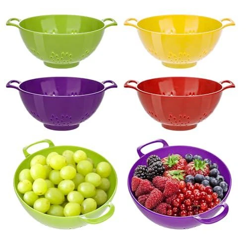 4 Pack Small Colander For Kitchen Mini Plastic Strainer Dish Safe For Veggies X