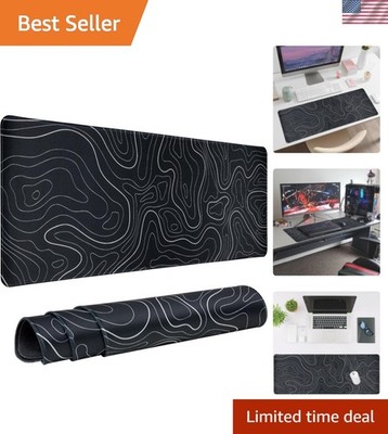 Gaming Mouse Pad Large 31.5 x 11.8in Topographic Keyboard Mousepad for Non-Sl...