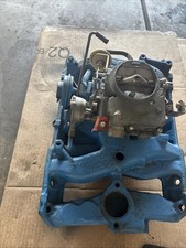 1974 Pontiac 350 Intake Manifold And 2 Bbl Carb With Gasket.
