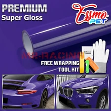 ESSMO PET Super Gloss Purple Car Vehicle Vinyl Wrap Decal Glossy Like Paint