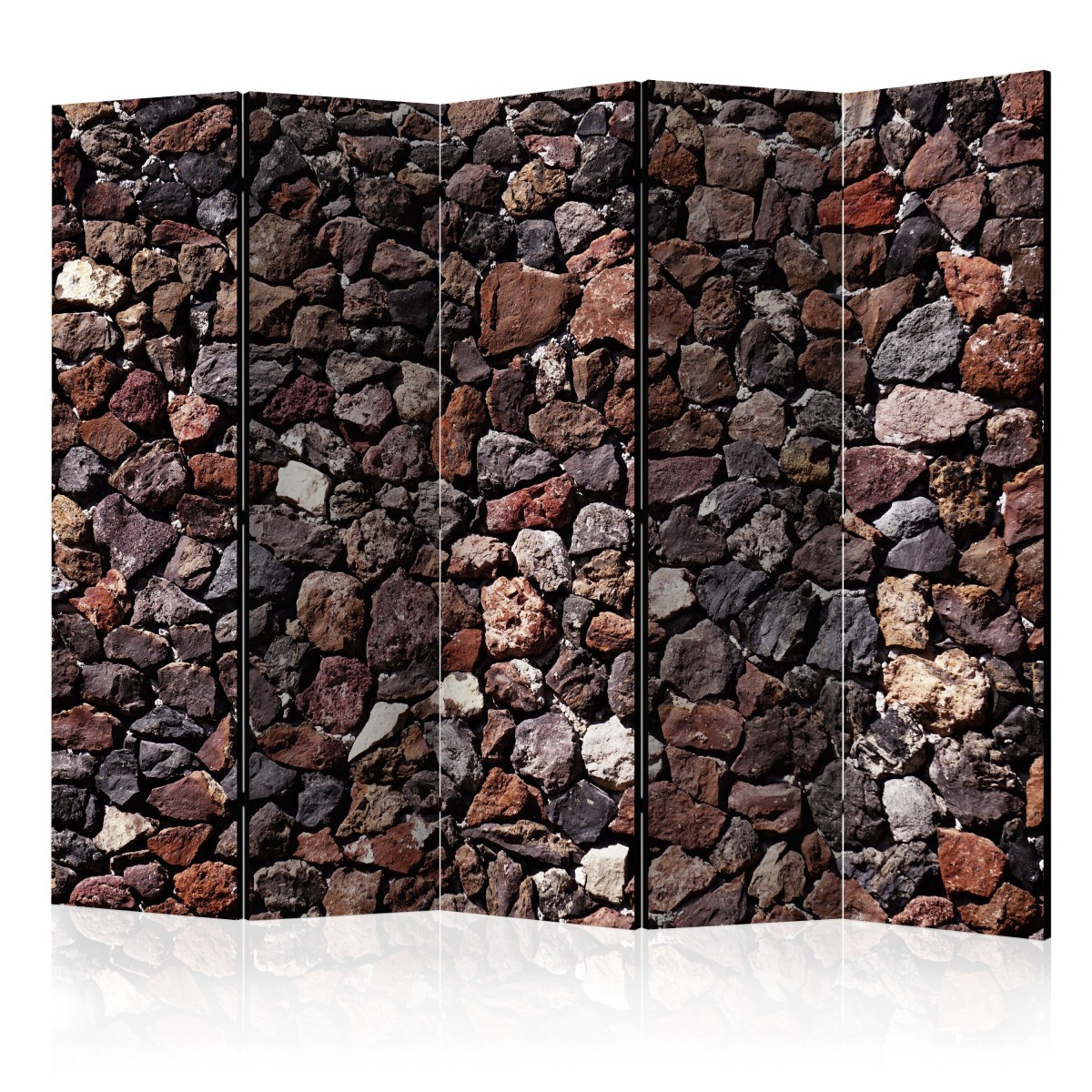 Paravent 5 volets grand format Stony Castle en bois de pin et toile tendue premium