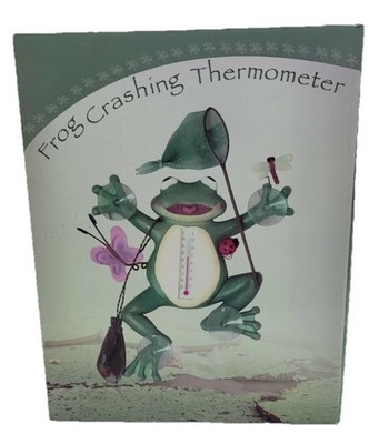Frog Crashing Thermometer Garden Spring Butterfly New With Box