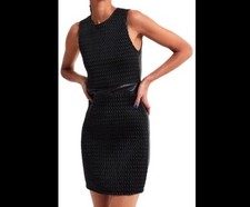 Zara Black Textured Sleeveless Mini Dress