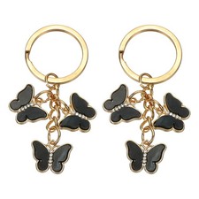 2Pcs Butterfly Keychain for Women, Cute Butterfly Keychain Chain, Black