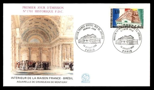 Mayfairstamps France FDC 1990 Large Building La Maison France Bresil First Day C