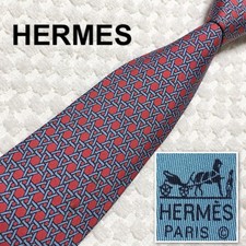 Herm s Men's Silk Tie Excellent Condition  Hexagonal Hexagon Hardware Mesh Patt