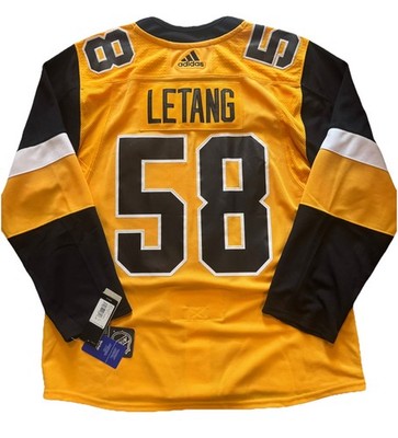 Kris Letang Pittsburgh Penguins Gold 3rd Jersey Size 52 NWT alt Adidas Climate 