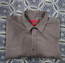 HUGO BOSS Slim Fit Dress Shirt Grey Size Small S