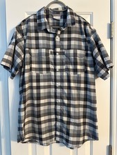 Columbia Omni-Wick Short Sleeve Plaid Button Down Hiking Shirt, Men's M