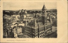 Helsingborg Sweden I Fagelperspektiv business district ~ UDB c1905 postcard