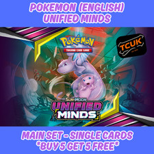 POKEMON TCG - UNIFIED MINDS - MAIN SET - SINGLE CARDS - *BUY 5 GET 5 FREE*