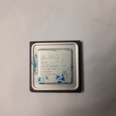 AMD K6-2 Processor 533MHz 2.2V Socket 7 CPU AMD-K6-2/533AFX Vintage Tech