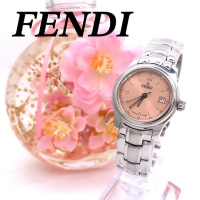 FENDI Orologi 210L Womens Watch Pink Dial Stainless Steel Date Quartz Working - Image 1 of 4