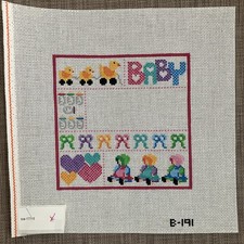 Handpainted Needlepoint Canvas Baby Name Must Read Description