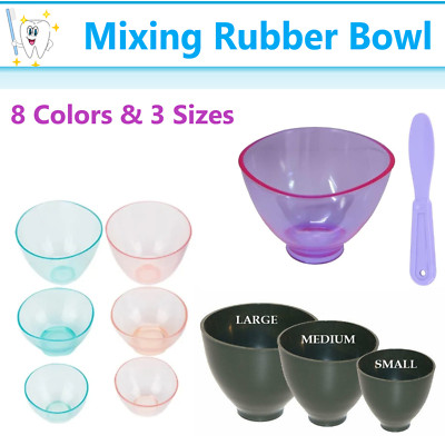 Dental Lab Flexible Rubber Impression Mixing Alginate Bowl - Small, Medium Large