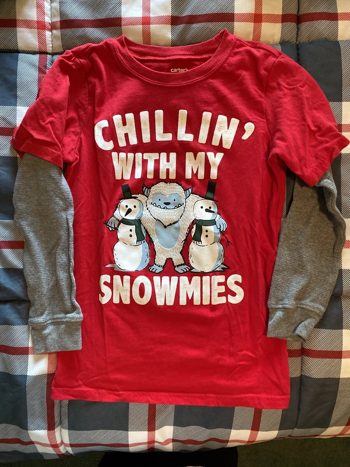 Carters Old Navy LOT Of 5 Boys Long Sleeve Shirts Halloween Winter Size 8 - Image 3 of 4