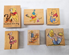 Vintage Winnie Pooh Rubber Stamp Lot Classic Hundred Acre Hug Birthday Tigger