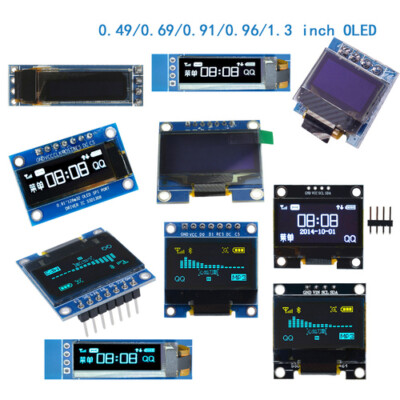 OLED Display Module IIC I2C/SPI 0.49/0.69/0.91/0.96/1.3'' White/Blue For Arduino