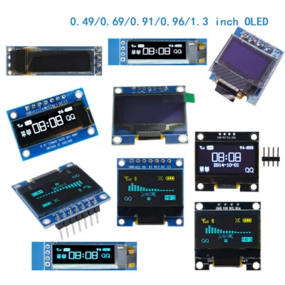 MARKENLOS OLED Display Module IIC I2C/SPI 0.49/0.69/0.91/0.96/1.3" White/Blue For Arduino