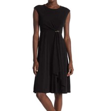 New! T Tahari Women's Draped Front Fit & Flare Midi Dress Size: 8