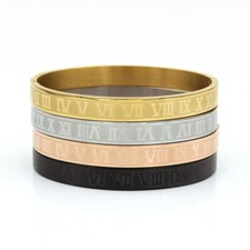 Brazalete brazalete brazalete hebilla número romano de acero inoxidable con dije para hombre joyería