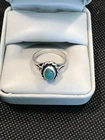 Vintage Southwestern Sterling Silver Turquoise Native American Ring Size 4.5
