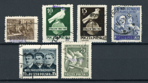 Poland Stamps Overprinted GROSZY Fi. 513, 517-518, 527-529 Used #A727 - Picture 1 of 1