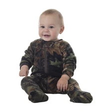 INFANT-TODDLER FLEECE CAMOUFLAGE SLEEP AND PLAY FOOTIE CRAWLER / PINK CAMO