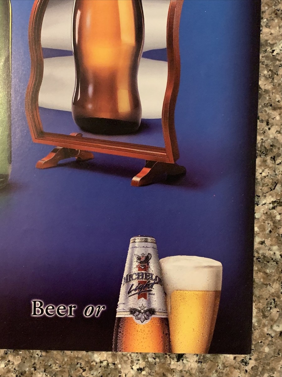 2000 Michelob Light VTG 00s PRINT AD Curvy Mirror Reflect Beer Or
