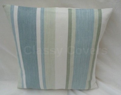 Laura Ashley Design Kissenbezug MARKISENSTREIFEN Pistazie/Entenei versch. Größen