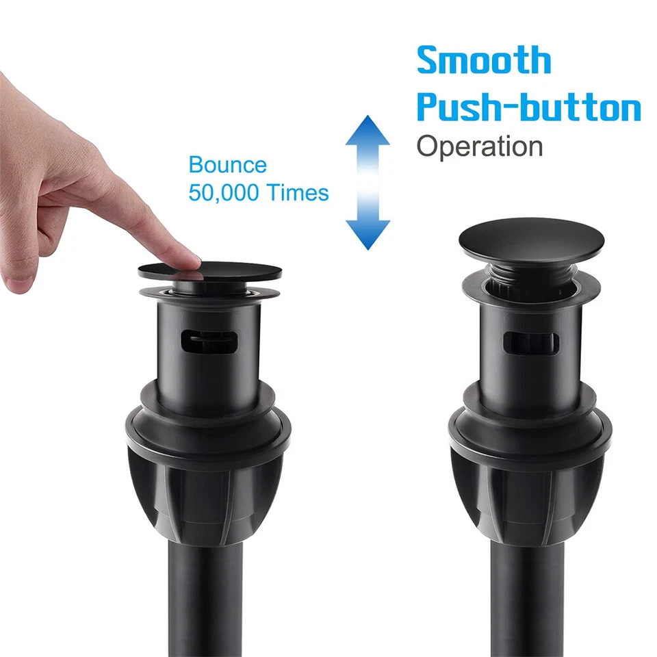 2Pack Push and Seal Pop-up Drain Stopper with Overflow Assembly Sink Drain Cover - Image 4 of 4