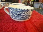 12 lot Currier & Ives Blue Royal China Coffee Tea Mug cup woman horse carriage — photo 2
