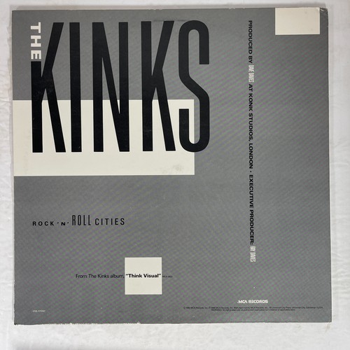 The Kinks – Rock 'N' Roll Cities 12" Vinyl 1986 MCA Records Promo - Picture 2 of 3